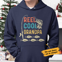 Personalized Reel Cool Papa Grandpa Fishing Hoodie NB3010 81O34 thumb 1