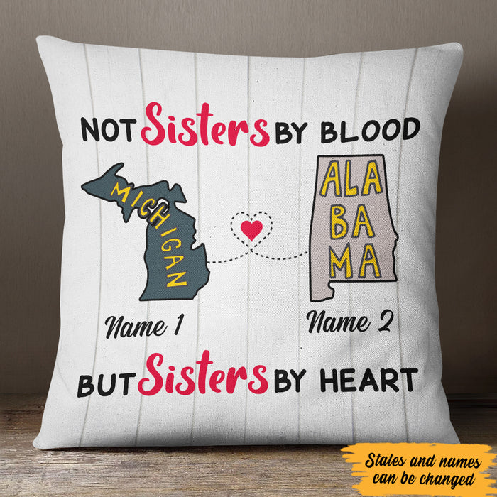 Personalized Sisters At Heart Long Distance  Pillow SB2432 30O47 (Insert Included) 1