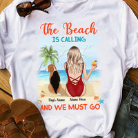 Personalized Dog Mom At Beach T Shirt JN84 95O58 thumb 1