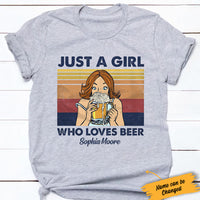 Personalized Beer Girl Just A Girl T Shirt JL272 30O34 thumb 1