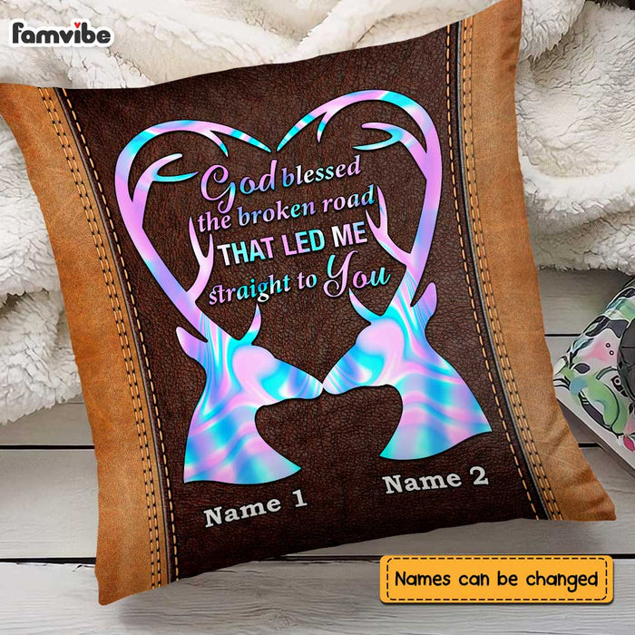Personalized Deer Couple Hunting Pillow NB274 30O47 1