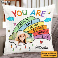 Personalized Affirmation Gift For Kids You Are Amazing Upload Photo Pillow 26483 thumb 1