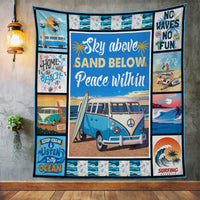 Sea Sky Above Sand Below Peace Within Fleece Blanket JN271 30O36 thumb 1