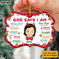 Personalized Gift For Granddaughter God Says I Am Benelux Ornament 30187 thumb 1