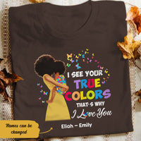 Personalized Autism Mom BWA I See Your True Colors T Shirt AG32 30O58 thumb 1