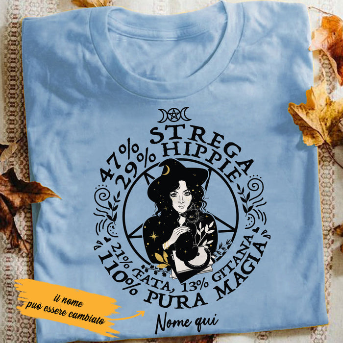 Personalized Halloween Witch Percentage Strega Italian T Shirt AP129 30O53 1