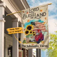 Personalized Farm Truck God Bless The Land Flag JL221 30O58 thumb 1