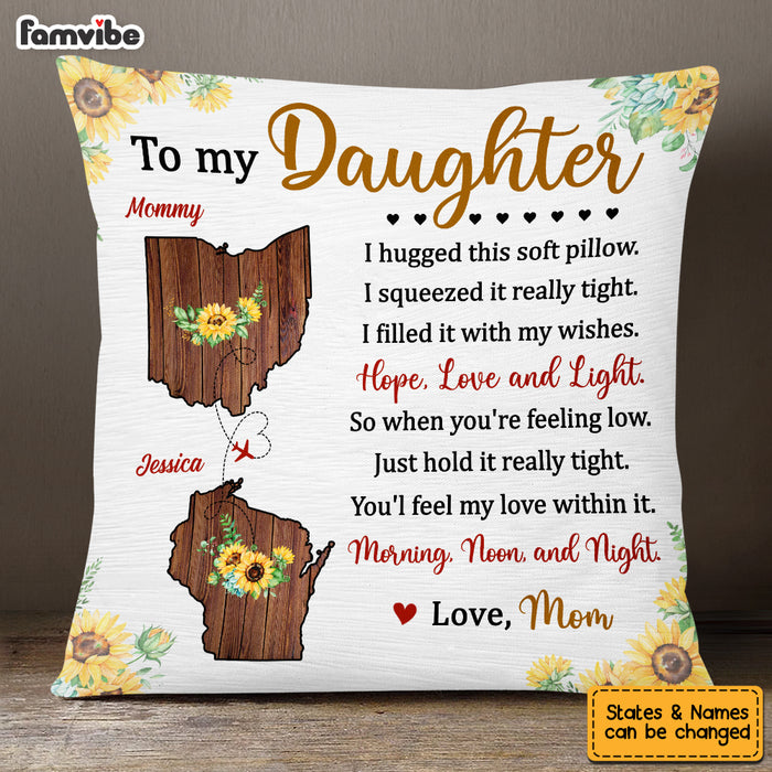 Personalized To My Daughter Sunflower Long Distance Pillow AG65 32O53 1
