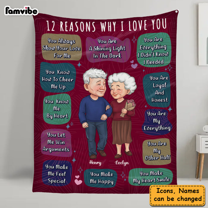 Personalized 12 Reasons Why I Love You Couple Blanket 30713 1