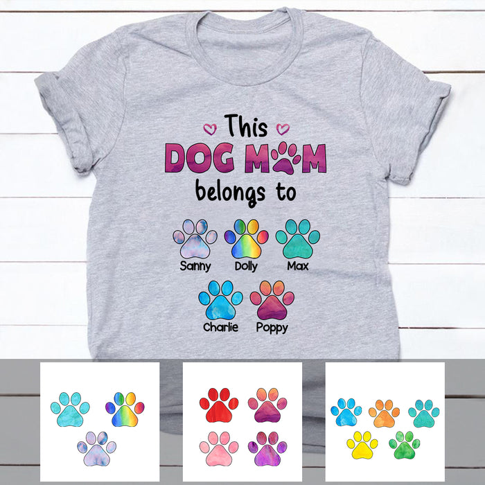 Personalized This Dog Mom Belongs To Watercolor T Shirt OB141 30O57 1