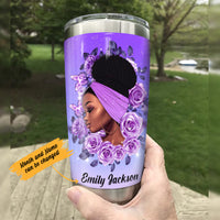 Personalized BWA Purple Rose Steel Tumbler JL92 30O47 thumb 1