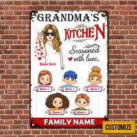 Personalized Mom Grandma Kitchen Metal Sign JL82 95O34 thumb 1