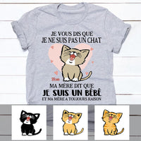 Personalized I Am A Baby Cat Chat French T Shirt AP94 30O60 thumb 1