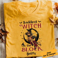 Personalized Baddest Witch Halloween White T Shirt JL162 29O57 thumb 1