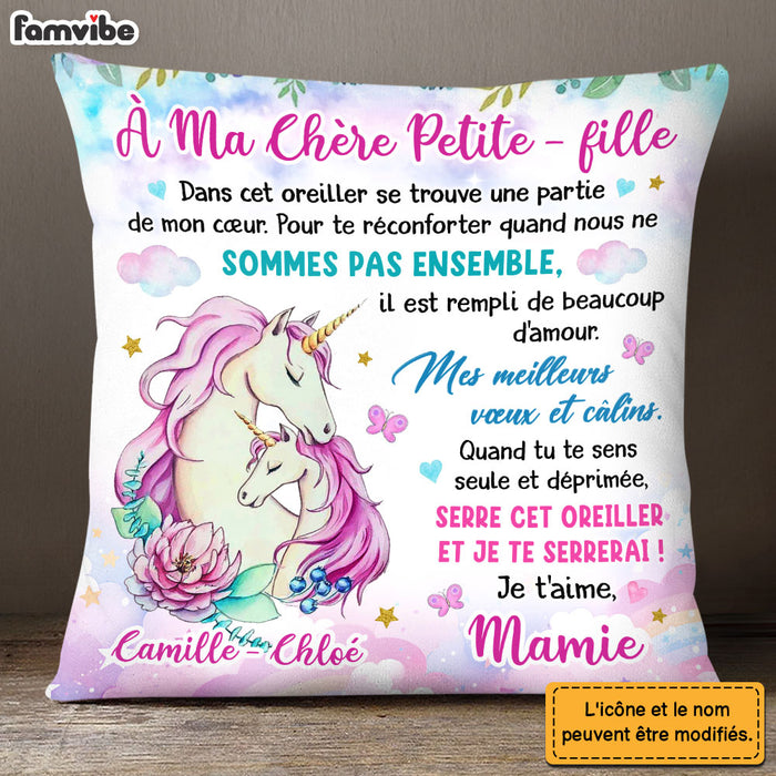 Personalized Gift For Granddaughter French Unicorn Pillow 30167 1