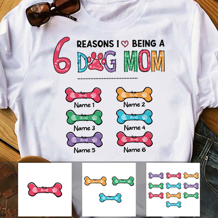 Personalized Reason I Love Being Dog Mom Pattern T Shirt FB11 30O53 1