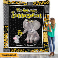 Personalized Elephant Mom Grandma German Mama Oma Blanket AP1422 95O47 thumb 1