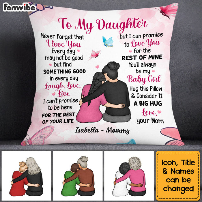 Personalized Gift For My Daughter Butterfly Hug This Pillow DB124 30O53 1