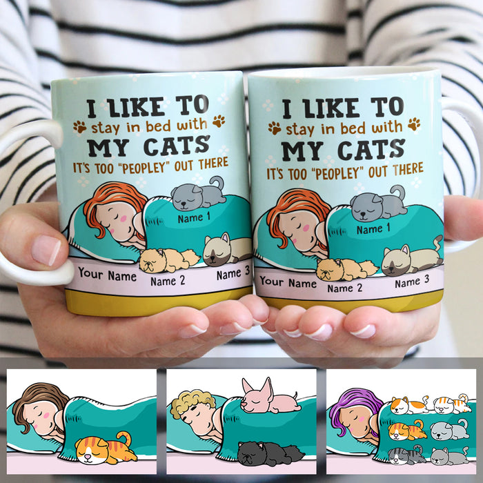 Personalized Stay In Bed With My Cat Mug  JR131 29O47 1
