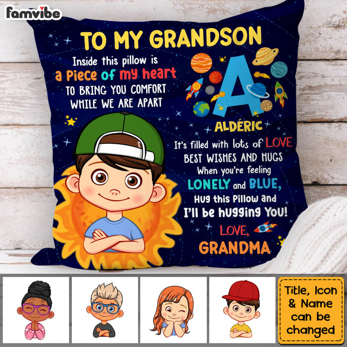 Personalized Gift For Grandson Galaxy Hug This Pillow 30878 1