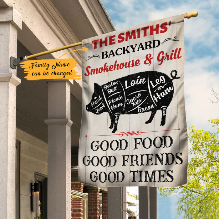 Personalized Backyard Smokehouse Grill Gardening Flag AG101 85O47 1