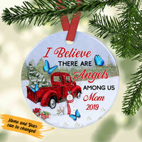 Personalized Butterfly Red Truck Memorial Mom Dad Ornament SB302 81O47 thumb 1