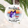 Personalized Butterfly Memorial Mom Dad Circle Ornament NB91 95O34 1
