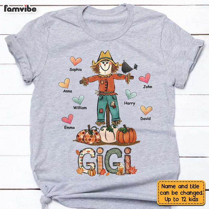 Personalized Fall Grandma Scarecrow T Shirt AG294 23O28 1