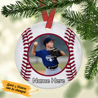 Personalized Sport Baseball Softball Volleyball Basketball  Circle Ornament NB194 87O53 thumb 1