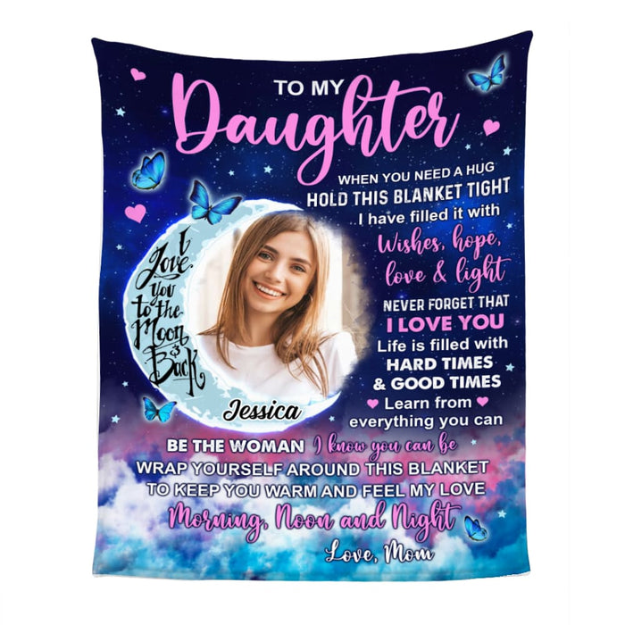 Personalized Gift For Daughter Moon Photo Blanket 31414 1