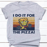 Gym Funny Pizza  White T Shirt JL11 85O60 thumb 1