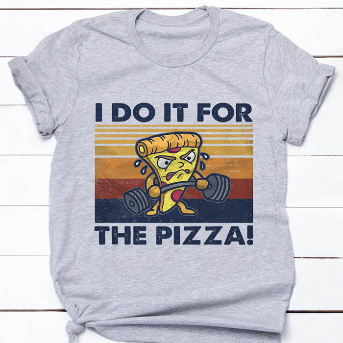 Gym Funny Pizza  White T Shirt JL11 85O60 1