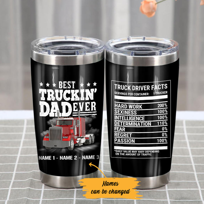 Personalized Trucker Dad Steel Tumbler DB11 87O36 1