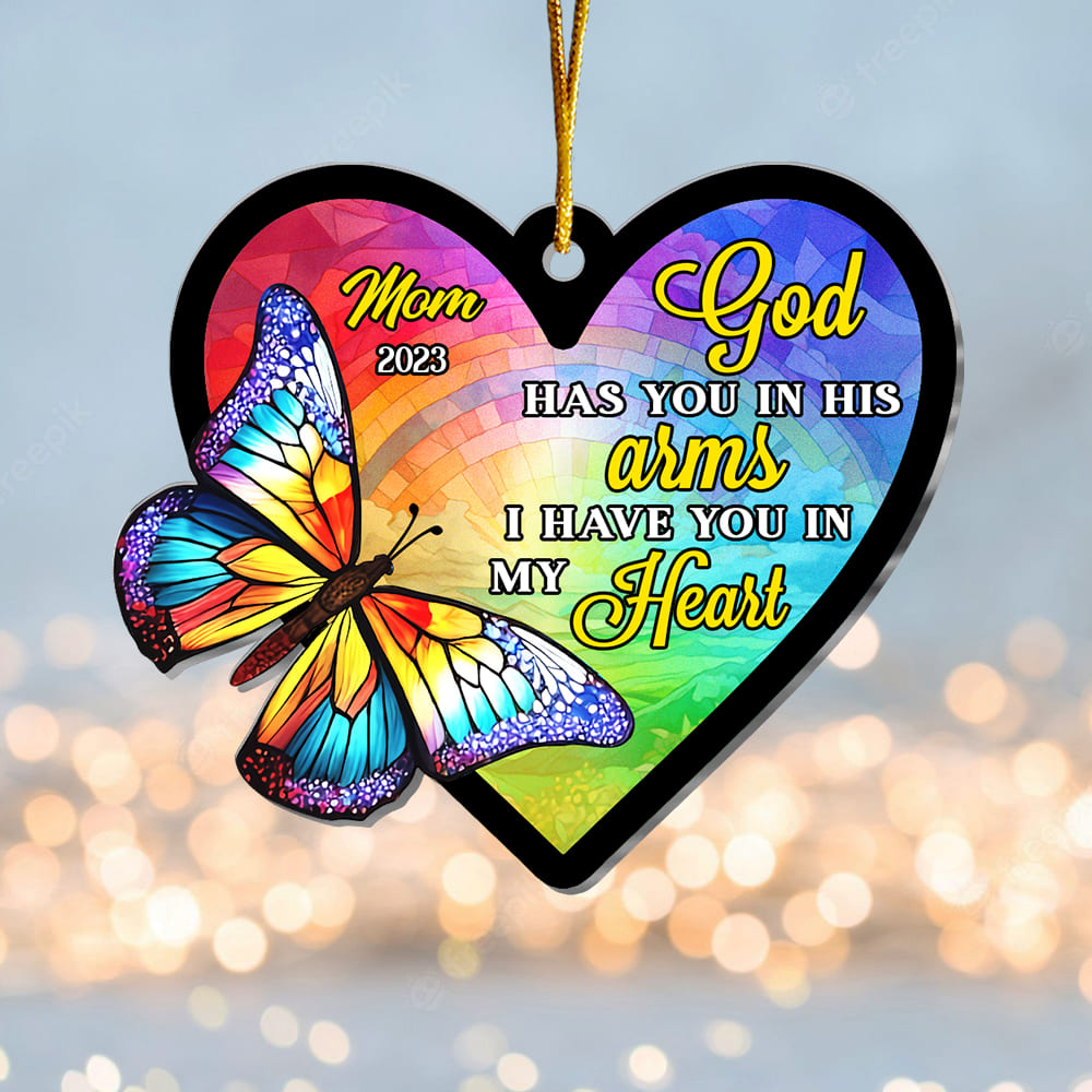 Personalized Butterfly Memorial Gift God Has You Ornament 30038 Primary Mockup