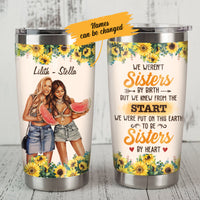 Personalized Girl Friends Sisters By Heart Steel Tumbler AG52 26O58 thumb 1