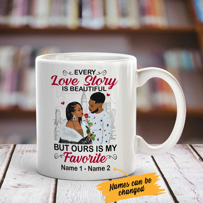 Personalized BWA Couple Love Story Mug AG311 30O53 1