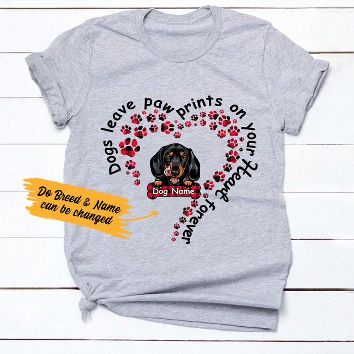 Personalized Dog Leaves Paw Prints T Shirt MR151 95O36 1