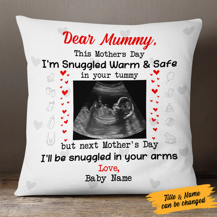 Personalized Baby Snuggled Up In Love Of Mom Pillow MR51 65O53 (Insert Included) 1