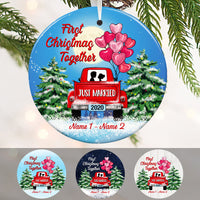 Personalized Red Truck First Christmas Couple Ornament SB301 95O65 thumb 1