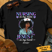Personalized Nursing in Vein Jesus in Heart BWA T Shirt JL242 28O34 thumb 1