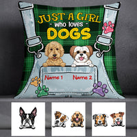Personalized Just A Girl Who Loves Dog Pillow FB33 67O53 (Insert Included) thumb 1