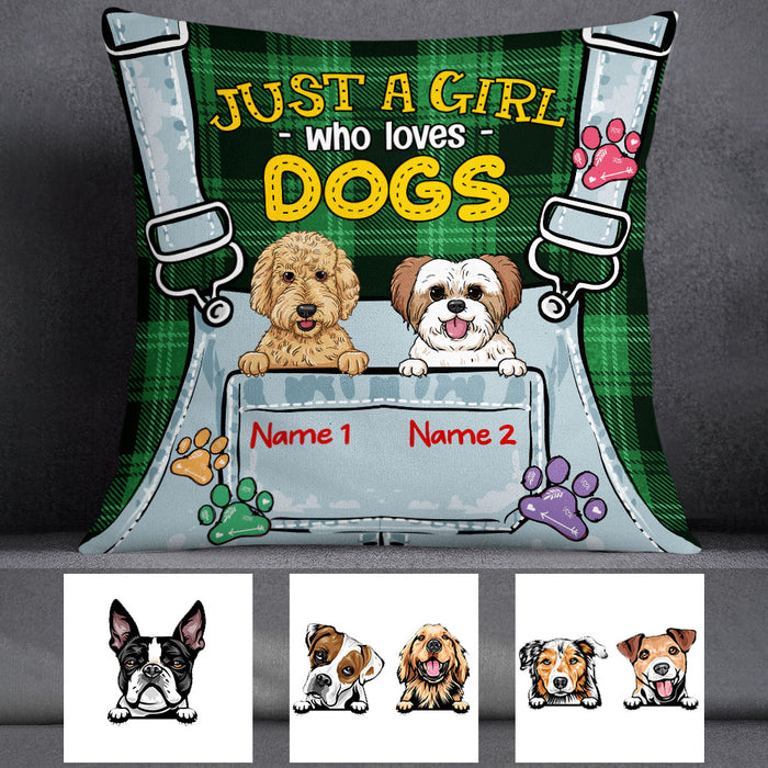 Personalized Just A Girl Who Loves Dog Pillow FB33 67O53 (Insert Included) 1