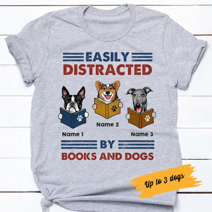 Personalized Easily Distracted By Book And Dog T Shirt JN71 25O58 1