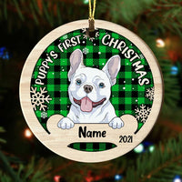 Personalized Dog First Christmas Circle Ornament NB81 87O53 thumb 1