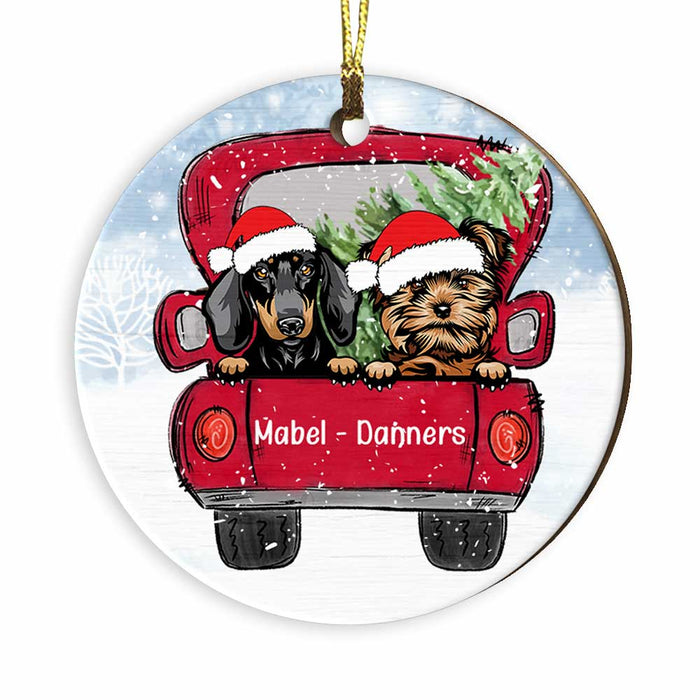 Personalized Dog Christmas Circle Ornament SB301 81O34 1