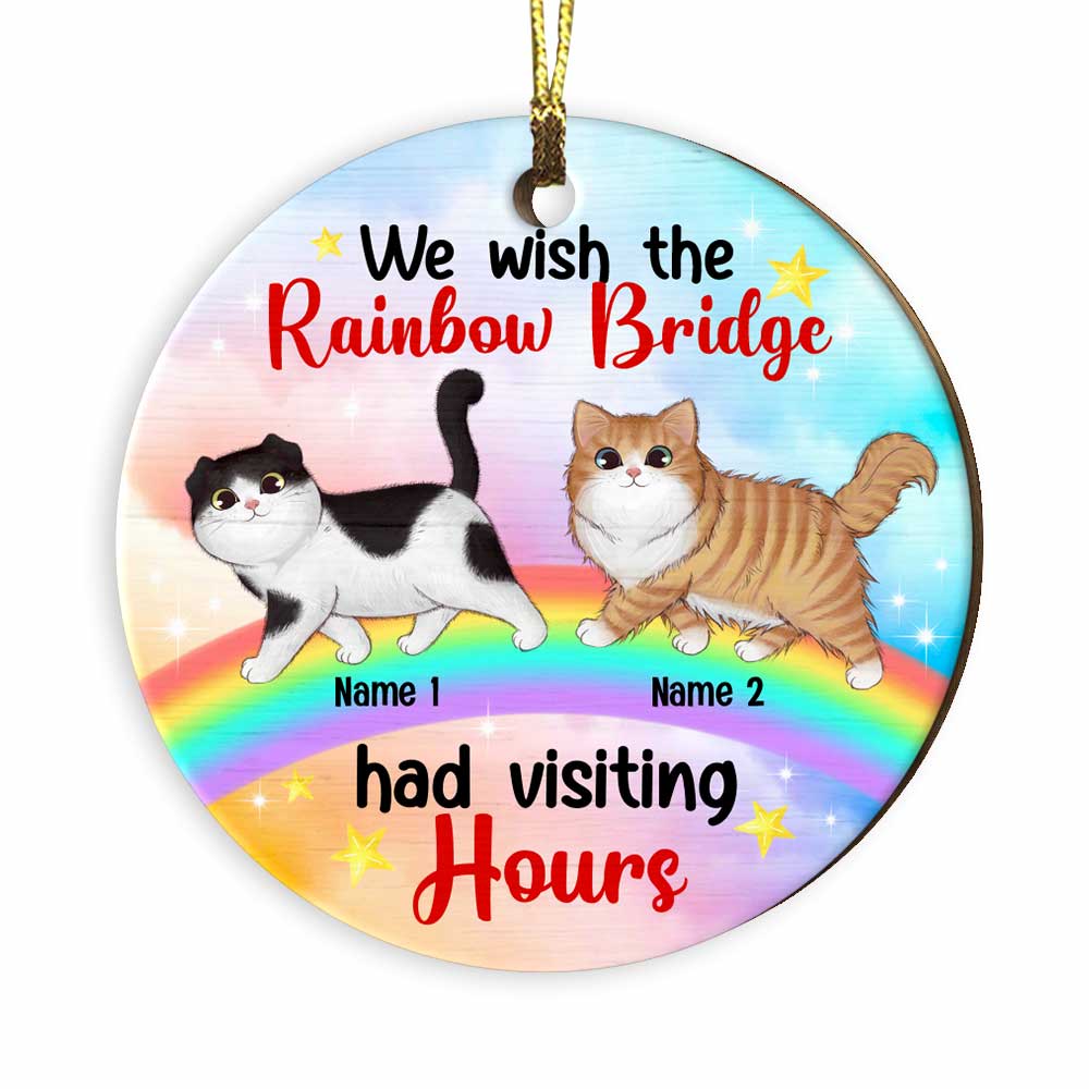 Personalized Cat Mom Cat Rainbow Bridge Christmas Circle Ornament SB42 24O53