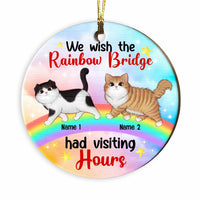 Personalized Cat Mom Cat Rainbow Bridge Christmas Circle Ornament SB42 24O53 thumb 1