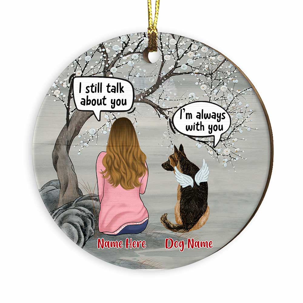 Personalized Dog Memo Christmas Watching Circle Ornament OB252 81O34