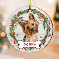 Personalized Christmas Dog Cat Circle Ornament NB31 81O34 thumb 1