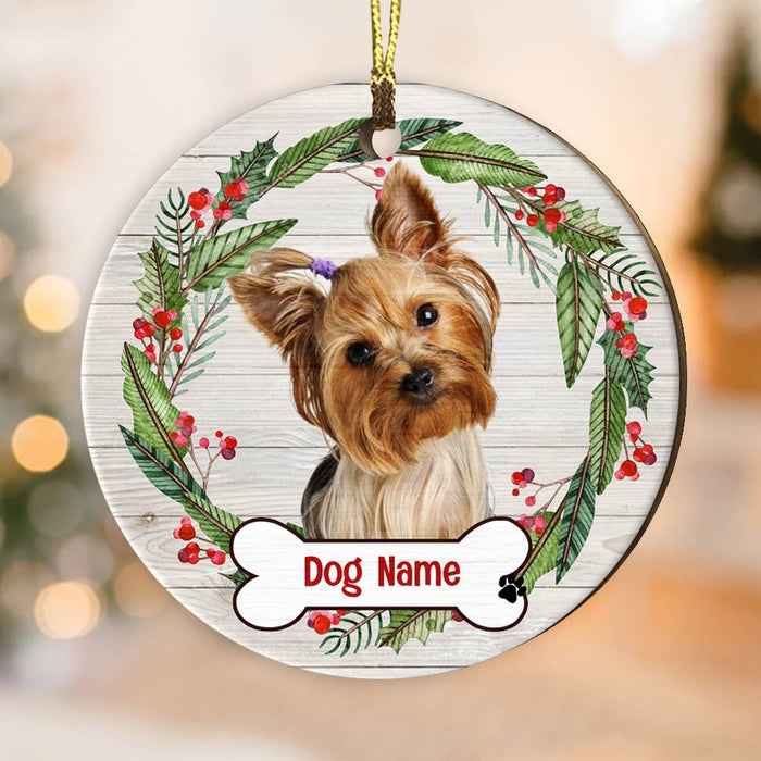 Personalized Christmas Dog Cat Circle Ornament NB31 81O34 1